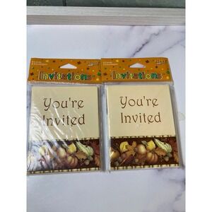 Paper Art Harvest Collage Thanksgiving Invitations 2 Packs 16 Count 89-6363